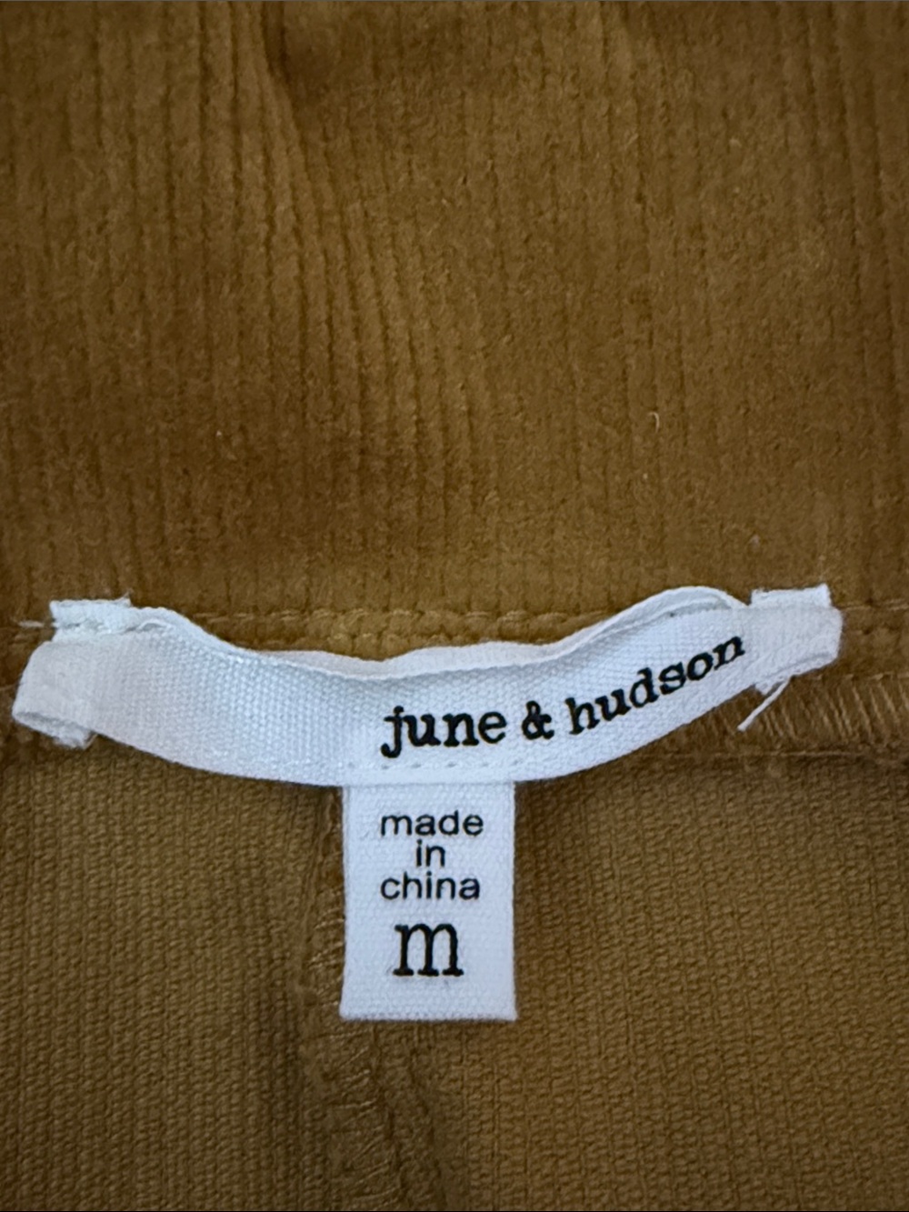 june & hudson Mustard Corduroy A-Line Button-Front Skirt with Tie - Picture 5 of 10